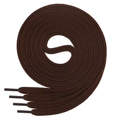 Abbildung von Di Ficchiano 1 Paar SCHNÜRSENKEL dunkelbraun flach 7mm breit für Sneaker Sportschuhe Lederschuhe flache Schuhbänder sehr reißfest Shoe Laces Farbe: 90cm