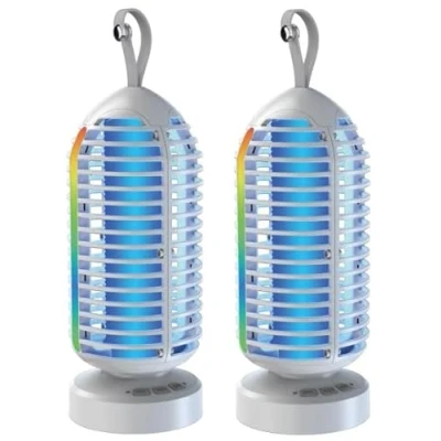 Abbildung von Insektenvernichter Outdoor, 2500mAh Mückenlampe Campinglampe akku with RGB, Mückenabwehr Outdoor USB Fliegenfalle, IP65 Elektrisch Tragbare für Innen Gärten Camping