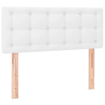 Abbildung von vidaXL Kopfteil, Bettkopfteil mit Holzbeinen, Höhenverstellbar Polsterkopfteil für Bett, Betthaupt Bettzubehör Schlafzimmer, Weiß 80x5x78/88cm Kunstleder
