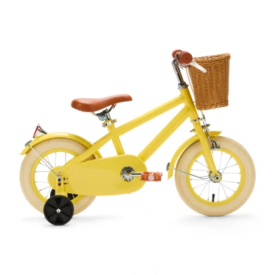 Abbildung von Generation Retro 12 Zoll Gelb Kinderfahrrad mit Korb