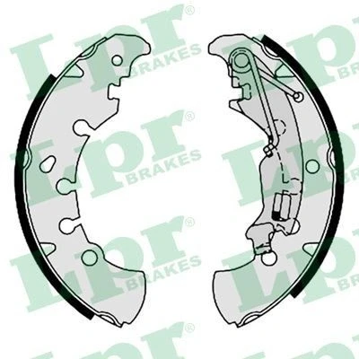Abbildung von LPR 09260 Bremsbacken 203 38 mit Handbremshebel FIAT: Idea, Panda II Schrägheck, Punto Evo OPEL: Corsa D Adam, LANCIA: Musa