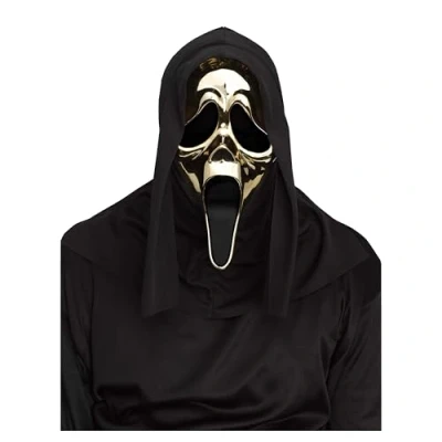 Abbildung von Fun World Verkleidungsmaske Scream Ghostface Maske gold metallic, Die ikonische in goldig glänzend