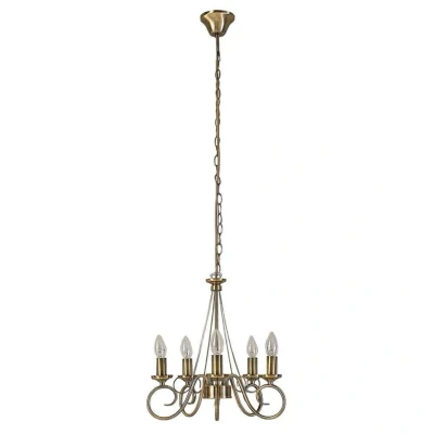 Abbildung von Lindby Kronleuchter Marnia, Ø 40 cm, altmessing, 5 flammig