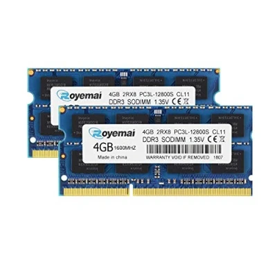 Abbildung von DDR3 1600MHz PC3L 12800S RAM 8GB Kit (2 x 4GB) 2RX8 1.35V CL11 204 pin SODIMM Arbeitsspeicher für Laptop