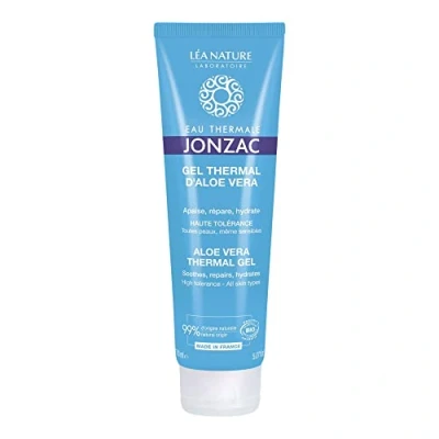Abbildung von Jonzac Thermalwasser Bio Aloe Vera Gel Rehydrat dehydrierte Haut auch empfindliche Cosmos Organic zertifiziert 150 ml Tube
