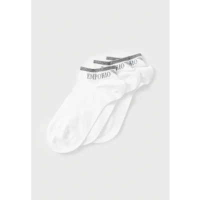 Abbildung von EMPORIO ARMANI Damen 3 Pack Ankle Socken, Weiß/Weiß/Weiß, One Size