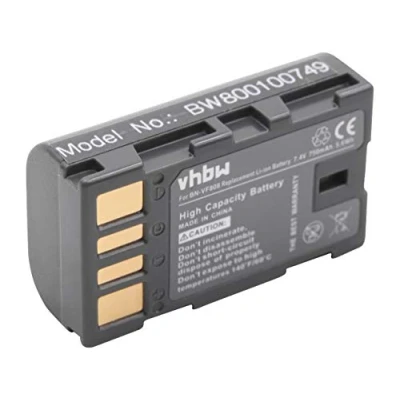 Abbildung von vhbw Akku 750mAh (7.4V) kompatibel mit Camcorder JVC GZ MG130, MG131, MG135, MG140, MG150, MG155, MG175 Ersatz für BN VF808, VF808U.