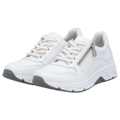 Abbildung von Rieker Damen Low Top Sneaker 48134, Frauen Halbschuhe, lose Einlage,Sportschuhe,Freizeitschuhe,Turnschuhe,Laufschuhe,Weiss (81),41 EU / 7.5 UK