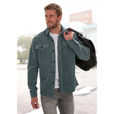 Abbildung von John Devin Hemdjacke, modernes Cord Overshirt mit aufgesetzten Taschen