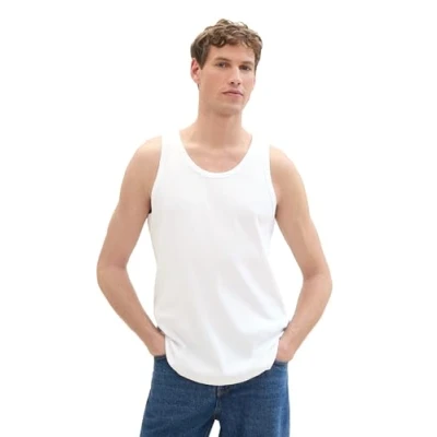 Abbildung von TOM Tailor Denim TANK Top, Herren, Größe: Large, White