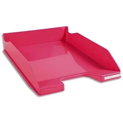 Abbildung von Exacompta 113284D Premium Briefablage Combo Midi DIN A4. Idealer Briefkorb für Ihre Organisation. Robuster und stapelbarer Ablagekorb himbeer glänzend