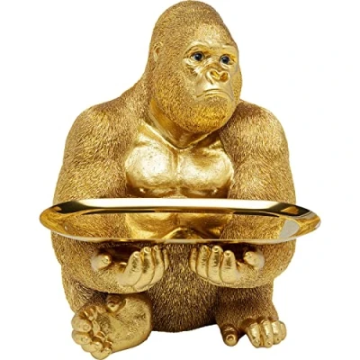 Abbildung von Kare Design Deko Figur Gorilla Butler, Gold, Objekt, Motiv, handgearbeitet, Unikat, 37x29x32 cm (H/B/T)