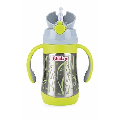 Abbildung von Nuby ID10279 Thermo Edelstahl Trinkhalmtasse, 280ml