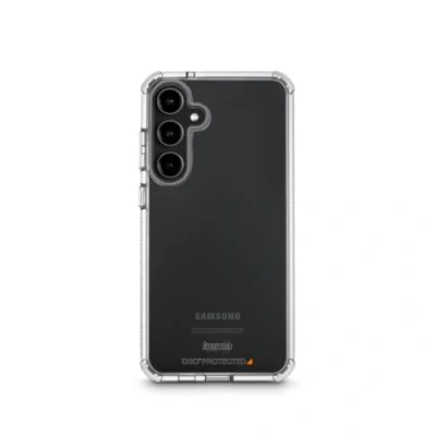 Abbildung von Hama Handyhülle „Extreme Protect“ für Galaxy S23 FE (Bumper D3O lizenziert, stoßfest, sturzsicher und bruchsicher, durchsichtige Hülle ohne Vergilben, Case induktives Laden) transparent