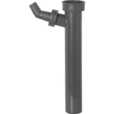 Abbildung von Cornat Rezyklat Verstellrohr 1 1/2 Zoll x 40 mm 250 Länge Mit Geräteanschluss Hergestellt aus recycelten Kunststoffen Made in Germany Qualität / Siphon Tauchrohr T356004R, Grau