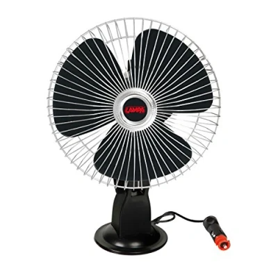 Abbildung von Lampa Ventilator Chrom Optik mit Saugnapf 20cm 24V, Schwarz (Schwarz)