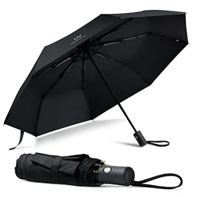 Abbildung von Vicloon Regenschirm, Taschenschirm Auf Zu Automatik, Regenschirm Sturmfest, 210T Teflon Beschichtung, lLeicht, Stark, für Herren und Damen (Elfenbeinweiß)