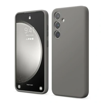 Abbildung von elago Flüssig Silikon Case Kompatibel mit Samsung Galaxy S24 Plus Hülle, Premium Handyhülle, Ganzkörperschutz [4 Lagige Stoßfeste Struktur], Kratzfestes Weiches Mikrofaserfutter (Mittelgrau)