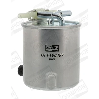 Abbildung von CHAMPION CFF100497 Kraftstofffilter Leitungsfilter, ohne Anschluss für Wassersensor NISSAN: Qashqai / Qashqai+2 I, X Trail, Murano II