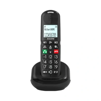 Abbildung von ALCATEL XL685 Schnurloses Festnetztelefon DECT für Senioren im XL Format Hochauflösendes Grafikdisplay Große Tasten Audio Boost Freisprechfunktion Anrufblockierungsfunktion Schwarz