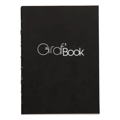 Abbildung von Clairefontaine 975800C Zeichenheft Graf’Book 360 (mit Fadenheftung, Hochformat, 10,8 x 14,8cm, 100g, säurefrei, pH neutral) 1 Stück, schwarz