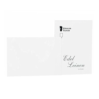 Abbildung von Rössler 2052705002 Kartenpack DIN A6, 20 Stück, Edelleinen, weiß