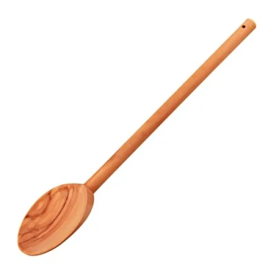 Abbildung von Fackelmann Kochlöffel rund 30 cm OLIVE, Löffel aus Holz, Design Küchenhelfer Oliven robust und mit unverkennbarer Maserung (Farbe: Braun), Menge: 1 Stück
