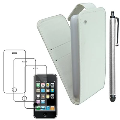 Abbildung von ebestStar kompatibel mit iPhone 3 Hülle 3GS Etui Klappe, PU Kunstleder Handyhülle Schutzhülle Case Cover + Stift +3 Schutzfolies, Weiss [iPhone: 115.5 x 62.1 12.3mm, 3.5&#039;&#039;]