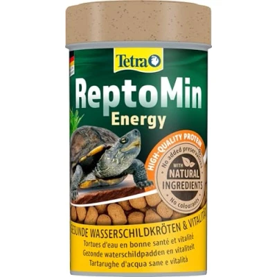 Abbildung von Tetra ReptoMin Energy Schildkröten Futter ausgewogenes, nährstoffreiches Premiumfutter mit Krill &amp; Garnelen, 100 ml Dose