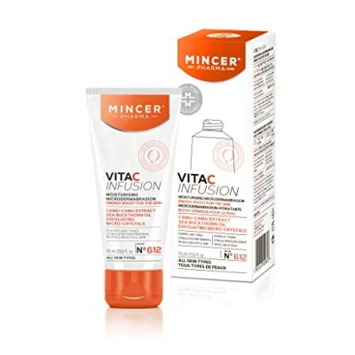 Abbildung von Mincer Pharma Vita C Infusion Feuchtigkeitsspendende Reinigende Mikrodermabrasion für Alle Hauttypen mit Camu Extrakt, Sanddornöl und Peeling Mikrokristallen 75 ml