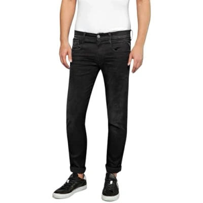 Abbildung von Replay Anbass Hyperflex Clouds Jeans Slim Fit, Herren, Größe: 38x32, Black
