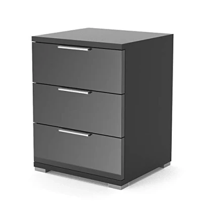 Abbildung von Vicco Nachtschrank Florenz, Schwarz Hochglanz, 46.2 x 60 cm