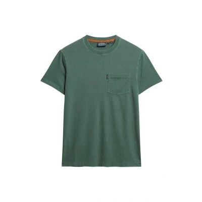 Abbildung von Superdry Essential Washed Pocket Tshirt basic, Herren, Größe: Large, forest green