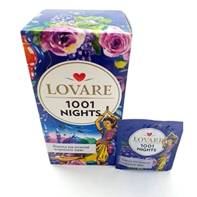 Abbildung von Lovare Tee Mischung aus schwarzem und grünem mit Früchten 1001 Nights 24Btl