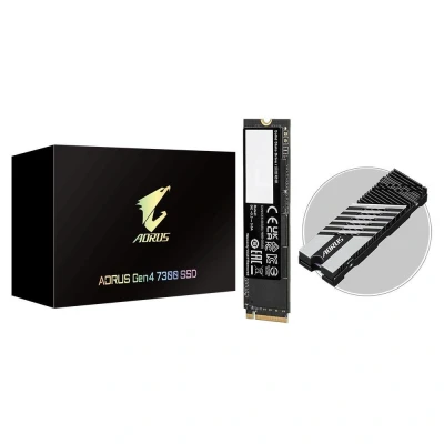 Abbildung von SSDGIGABYTE73001TBM.2PCIENVMe3D TLCWrite speed 6000 MBytes/secRead 7300 MBytes/sec2.3mmTBW 700 TBMTBF 1600000 hoursAG4731TB