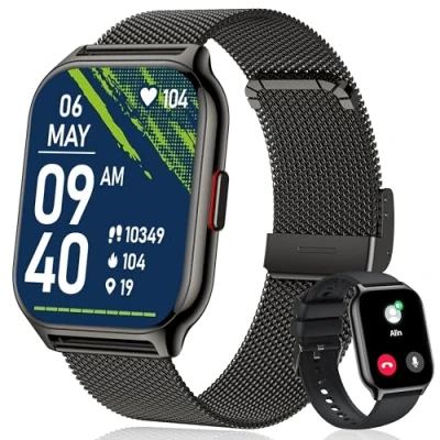 Abbildung von ZOSKVEE Smartwatch für Damen Herren, Fitnesstracker 2 Zoll Touch Farbdisplay mit Telefonfunktion, Armbanduhr Blutdruckmessung Herzfrequenz Schlafmonitor SpO2, Sportuhr IPx7 Wasserdicht Schrittzähler