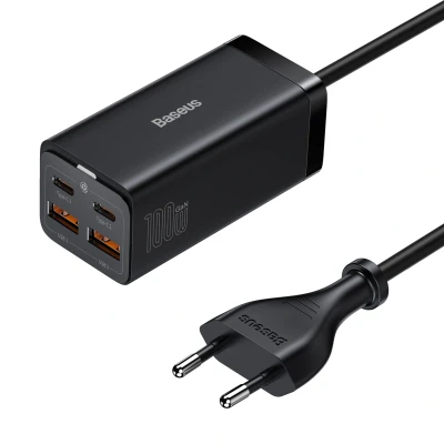 Abbildung von Baseus Schnellladegerät Fast Charge mit USB C Kabel 100W Schwarz