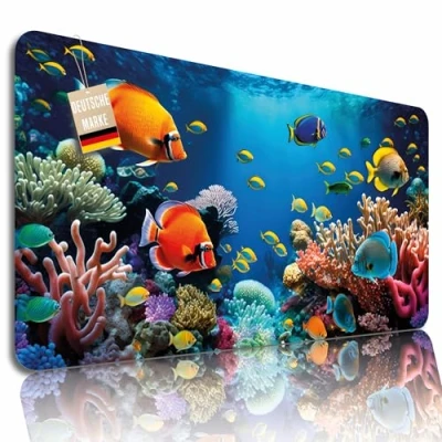 Abbildung von Lineo® Schreibtischunterlage für Kinder; Aquarium Kinderschreibtisch Unterlage wasserfeste Tischunterlage Tischmatte Deskpad (70x40 cm)