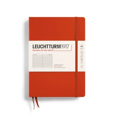 Abbildung von LEUCHTTURM1917 367252 Notizbuch Medium (A5), Hardcover, 251 nummerierte Seiten, Fox Red, liniert