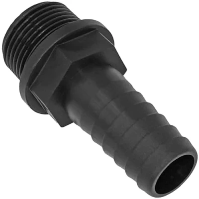 Abbildung von Gewinde Fittings PP 1/2 bis 2 Zoll Winkel T Stück Doppelnippel Muffe Garten Kunststoff PE PVC &gt; Schlauchtülle mit AG 1/2&quot; Außen Ø 25mm