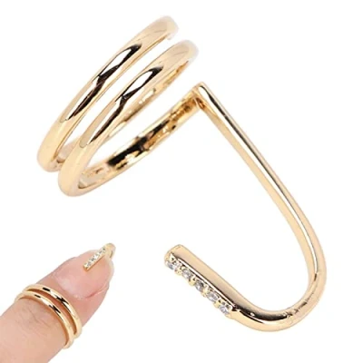 Abbildung von Nagel Kunst Fingernagel Ringe, Dekorativer Ring Mode Fingerspitzen Schmuck Damen, die Zubehör Tragen, Frauen Finger Ring, Galvanisierter Kupferner(3050g)