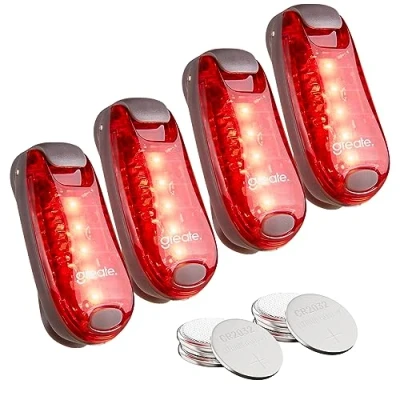 Abbildung von greate. LED Blinklicht 4x Schulranzen Licht Clip Kinder Rucksacklicht (4 St)