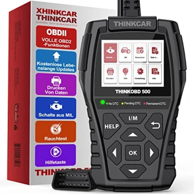 Abbildung von Thinkcar OBD2 Diagnosegerät, OBD500 Diagnosegerät Auto Große Größe &amp; Deutsch Unterstützen, Volle Funktionen Mit Tastenkombinationen, kfz Auslesegerät für OBDII/EOBD Protokoll, Kabelgebunden