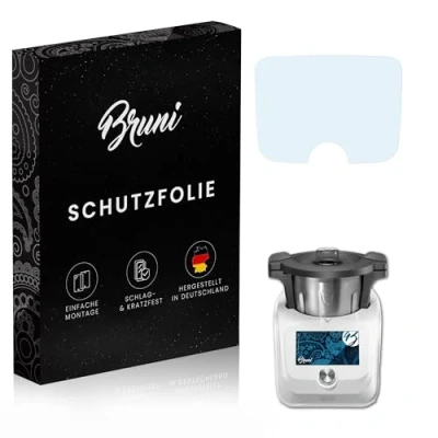 Abbildung von Bruni Schutzfolie kompatibel mit Silvercrest Monsieur Cuisine connect Folie, glasklare Displayschutzfolie (2X)