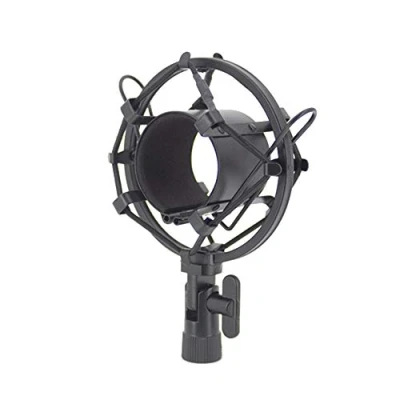 Abbildung von Supmico Mikrofon Stoßdämpferhalterung Mikrofonspinne Mikrofonhalter Halterung Kondensatormikrofon Vibrationsgesichert mit 48mm 60mm Durchmesser Schwarz