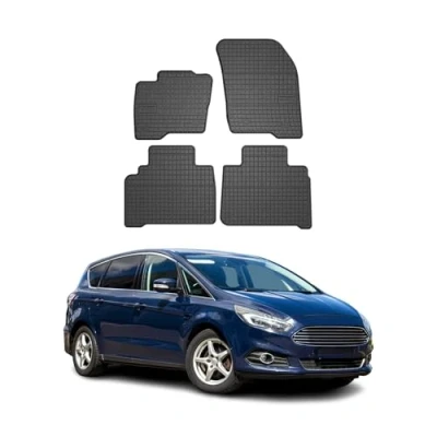 Abbildung von OMAC Gummi Fußmatten kompatibel mit Ford S Max 2015 2024 Automatten Schwarz 4tlg