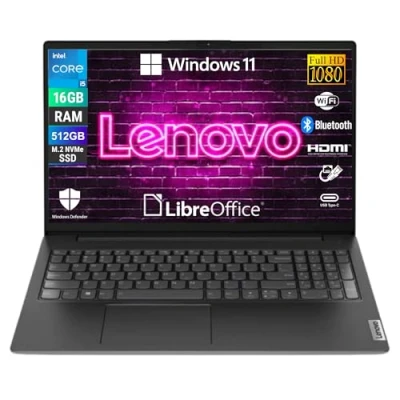Abbildung von Lenovo, Notebook, V15 G4 IRU, Display 15,6 Full HD, Intel Core i5 13420H, RAM 16 GB DDR4, 512 SSD NVMe, Win 11 Pro, Libre Office