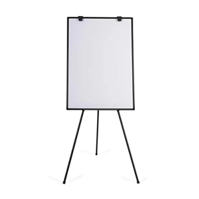 Abbildung von BoardsPlus Dreibein Flipchart, Magnetische Tafel, Mit Aluminiumrahmen, höhenverstellbar, Schwarz, Gesamthöhe 180 cm