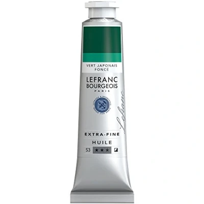 Abbildung von Lefranc Bourgeois 405099 extra feine Ölfarbe in Künstlerqualität aus hochwertigen Pigmenten, lebendige Farben, hohe Lichtechtheit, 40ml Tube Japanischgrün Dunkel