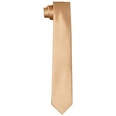 Abbildung von DonDon Krawatten für Herren handgefertigt Seiden Look 6 cm Krawatte Sandbraun